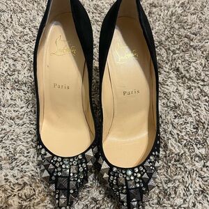 Christian Louboutin Black Embellished Heels